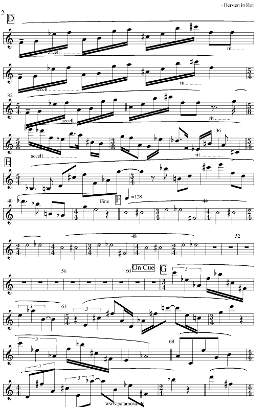 sheet music of Bersten in Rot